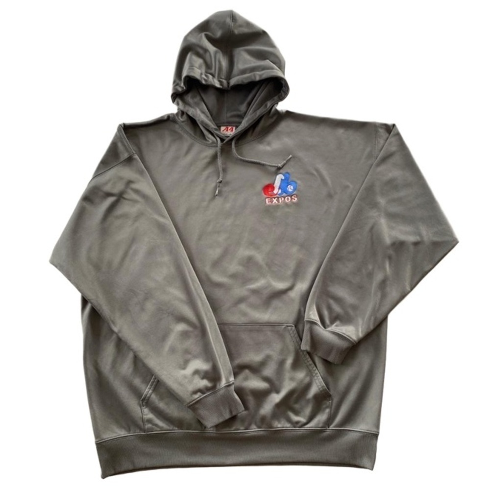 VINTAGE 1990’S MONTREAL EXPOS HOODIE WITH KANGAROO FRONT POCKETS. SIZE XL. - Picture 3 of 10